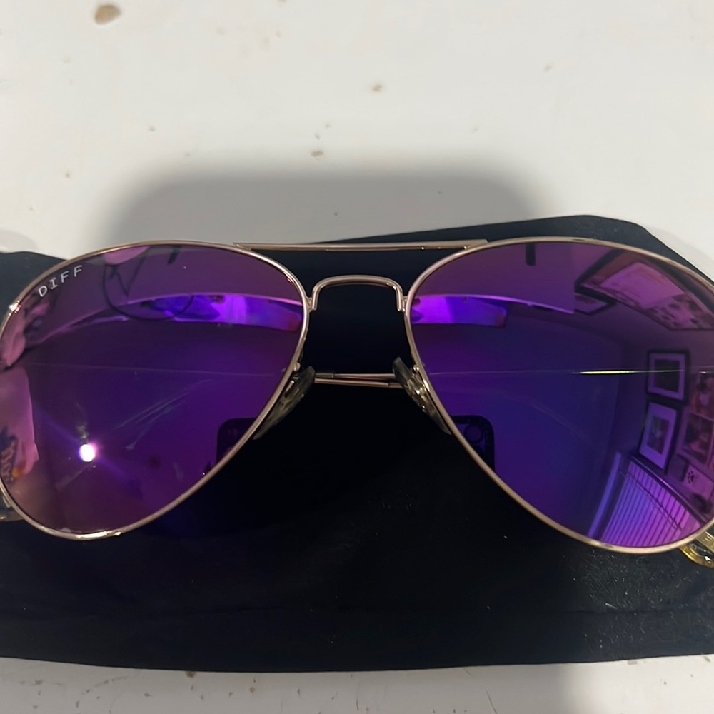 DIFF Eyewear Purple/Gold glasses